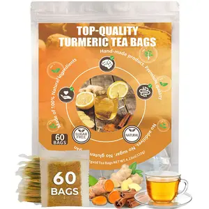 Premium Turmeric Ginger Cinnamon Tea - 100% Handmade Eco-conscious Bags No Sugar No Caffeine No Gluten Vegan Herbal Beverage