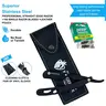 Men's Traditional Barber-Grade Straight Blade Razor Kit - Ergonomic Stainless Steel Handle, 100 Unscented Blades, Smooth Leather Pouch, Corrosion-Resistant Cloth, Gloves, Facial Hair Management Razor Set, Wrist Fatigue Reduction, Smooth Shave, Straight Bl