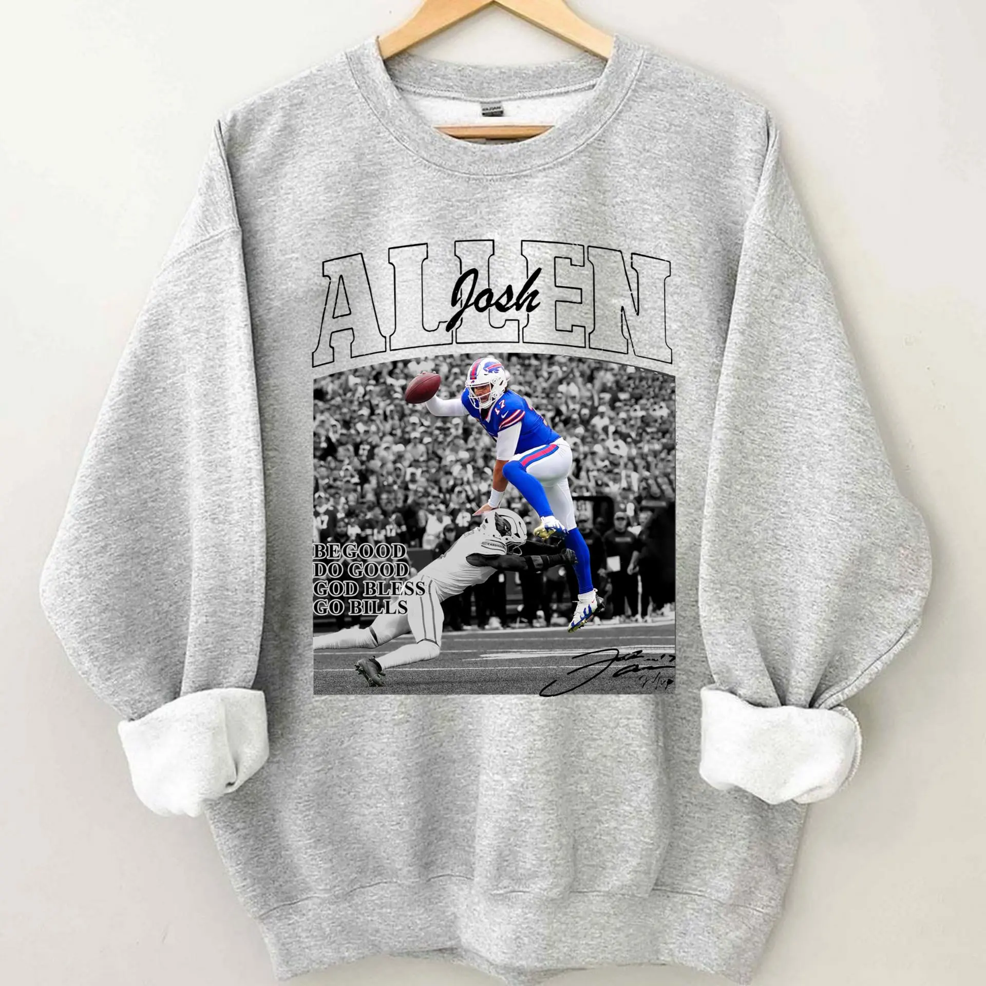 Josh Allen Football Vintage Sweatshirt, Buffalo Football Fan Apparel Long Sleeve Streetwear