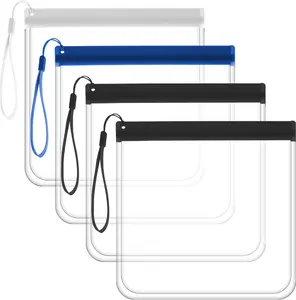 4 Pack TSA Approved Clear Toiletry Bags – Leakproof Cosmetic Travel Bags, Reusable & Easy to Clean, BPA-Free Carry-On Airport Compliant Quart Size Bag for Liquids & Essentials