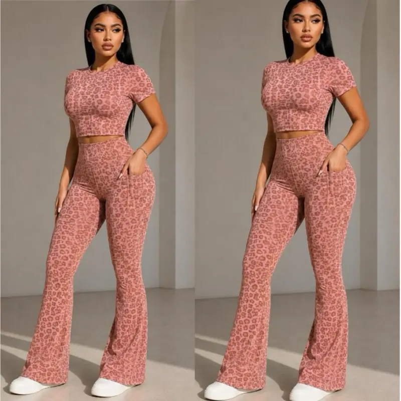 Miranda86-LEOPARD PRINT TWO-PIECE SET 82%Nylon 18%Spandex