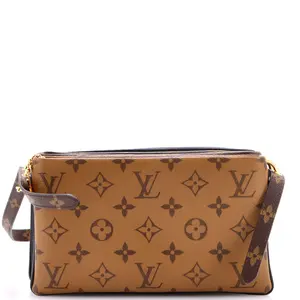 Pre-owned Louis Vuitton Canvas Coated, Leather Shoulder Bags LV3 Pouch Bag Monogram Canvas, Reverse Monogram Canvas and Monogram Ink Embossed Lambskin by Rebag
