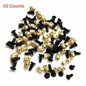 50PCS Furniture Hinge Repair Kit, Reusable Inserts for Cabinet and Wooden Door Fixing