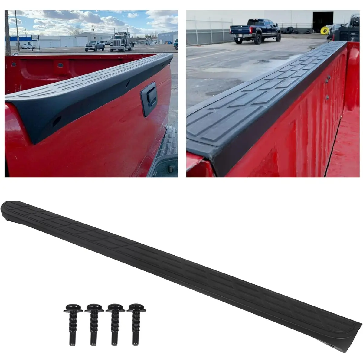 Tailgate Molding Top Protector Cap Compatible with 2007-2014 Chevy Chevrolet Silverado/GMC Sierra 1500 2500 3500 Replacement for 25844299 GM1904104 Truck Spoiler Protector Cover Black