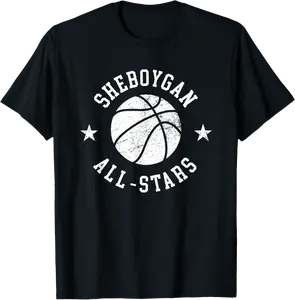 Sheboygan Vintage All-Stars Retro 80s Basketball T-Shirt - Nallelycor Shop Z53B0D94S56PT
