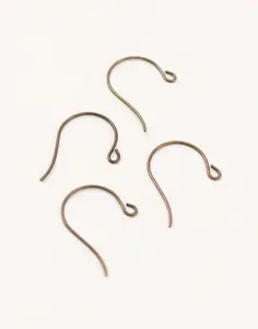 Round Loop Ear Wire, 27x15mm, (4pcs)