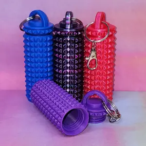 Spiky Grippy Lipbalm Holder Fidget Keychain