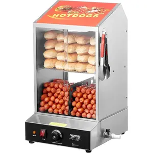 VEVOR Hot Dog Machine, 36 L, 2 - Tier Hot Dog Steamer for 200 Hotdogs 42 Buns, 1200W Electric Bun Warmer Cooker with Rotary Knob Temp DisplayVEVOR Super Brand Day