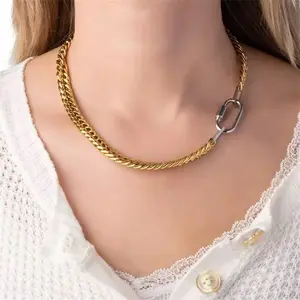 Chunky Chain Necklace Stylish and Elegant  Link Chain Women's Trendy Minimalist Collarbone Chain
