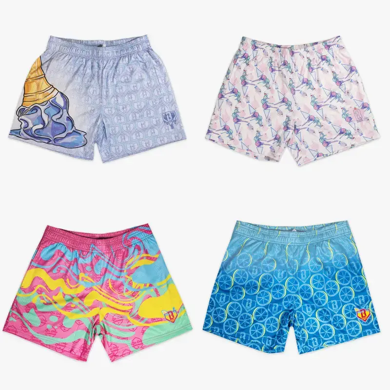 [ Baseball - Lifestyle - 101 Mesh Short ] Lemon Burst, Fastball Scoops, Lemonade Splash, Scoop SZN Shorts Premium Men's Graphic Mesh Shorts – Luxury Streetwear & Athletic Gym Shorts