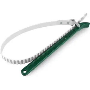 15" Belt Strap Wrench with Adjustable 36" Steel Wire Rubber Strap, Multipurpose Oil Filter Removal Tool