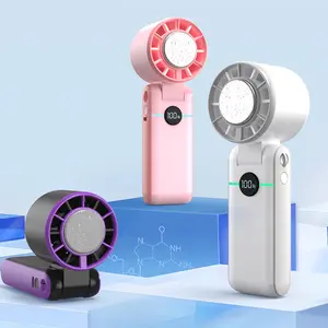 Portable Handheld Fan, 5-Speed Semiconductor Refrigeration Fan, High-speed Folding Mini Portable Fan for Cooling & Ice Application, Battery Powered Fan, Multifunctional Cooling Fan