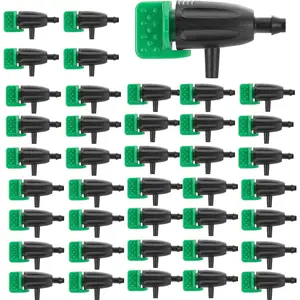 50 count Adjustable Water Flow Irrigation Dripper, 360  Rotatable Drip Emitters Irrigation System Drippers for 1/4 Inch Tubing Watering Dripper for Garden Lawn   Flower Irrigation