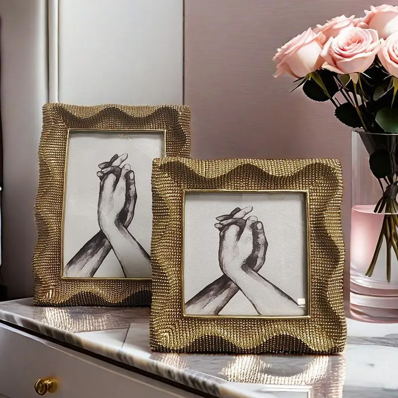 New Resin Photo Frame for Living Room and Bedroom, Desktop Handmade Decoration, Vintage Gift Frame, Special for Hanging Pictures and Ornaments, High Quality Frame, Vintage Picture Frames