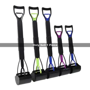 Fire Fang PCT0336 Foldable Long Handle Pooper Scooper for Dogs Cats Durable Jaw Clip Pet Waste Picker for Yard