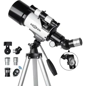 Telescope for  & Adults - 70mm Aperture 500mm AZ Mount Fully Multi-Coated Optics Astronomical refracting Portable Telescopes, with Tripod Phone Adapter, Carrying Bag, Remote Control White