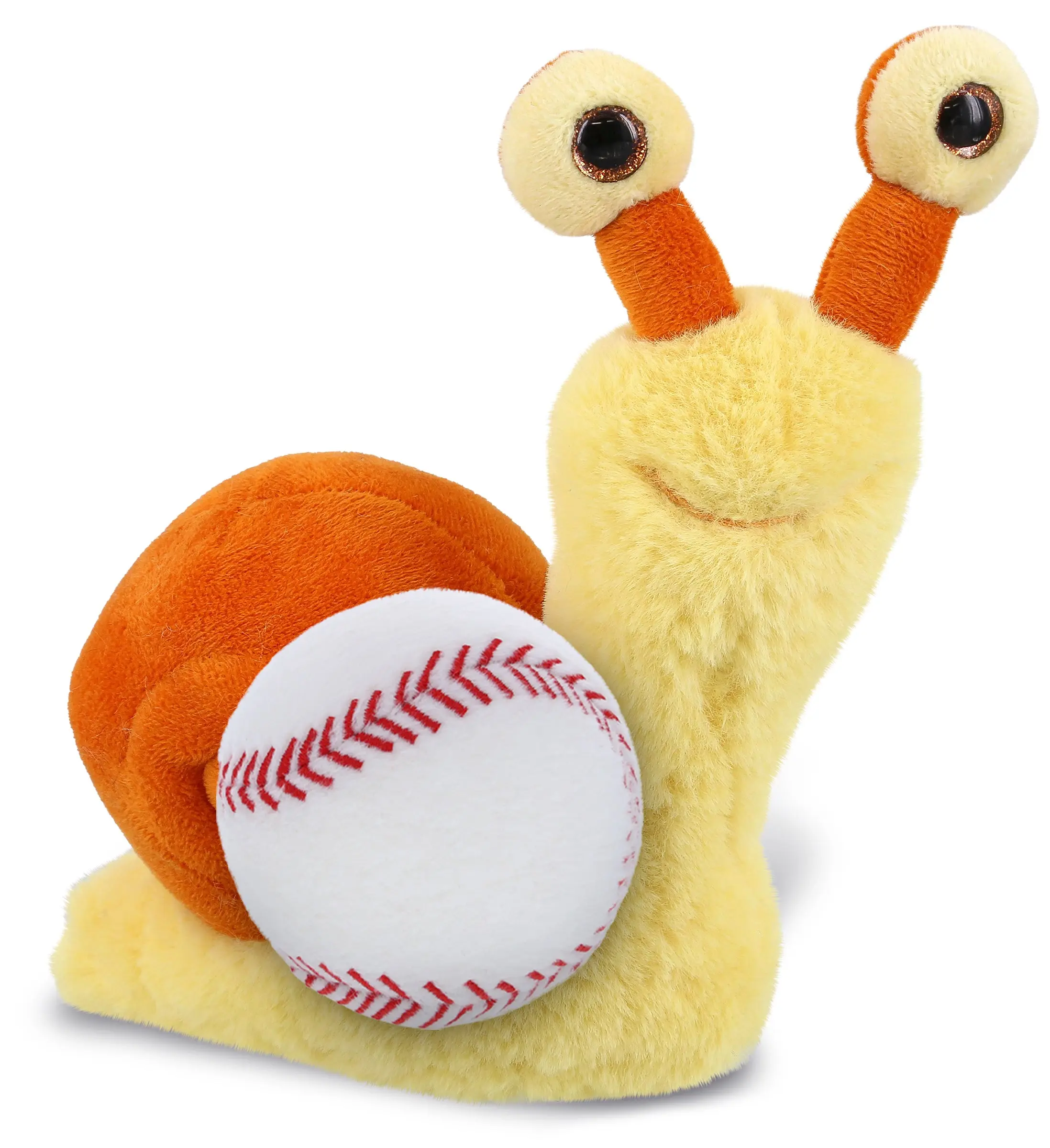 DOLLIBU Super-Soft Sports-Themed Plush Snail Toy - 5.5 in, Snail Shape, Playful Design, Gentle on Sensitive Skin, Unisex Small Stuffed Figure, Suitable for Babies (Ages 0+)