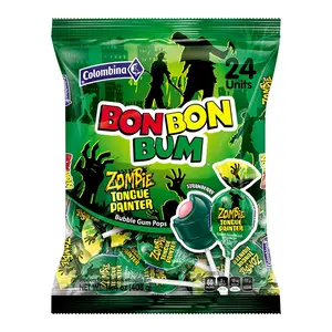 Colombina Bon Bon Bum Lollipops - Zombie Tongue Painter Party Treat, 24 Count (Pack of 1)