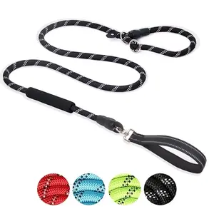 Slip Lead Dog Leash, Heavy Duty 1/2" x 6 FT Strong Rope Slip Leash for Large, Medium Dogs No Pulling Training Leash Highly Reflective Threads No Tangle Leash