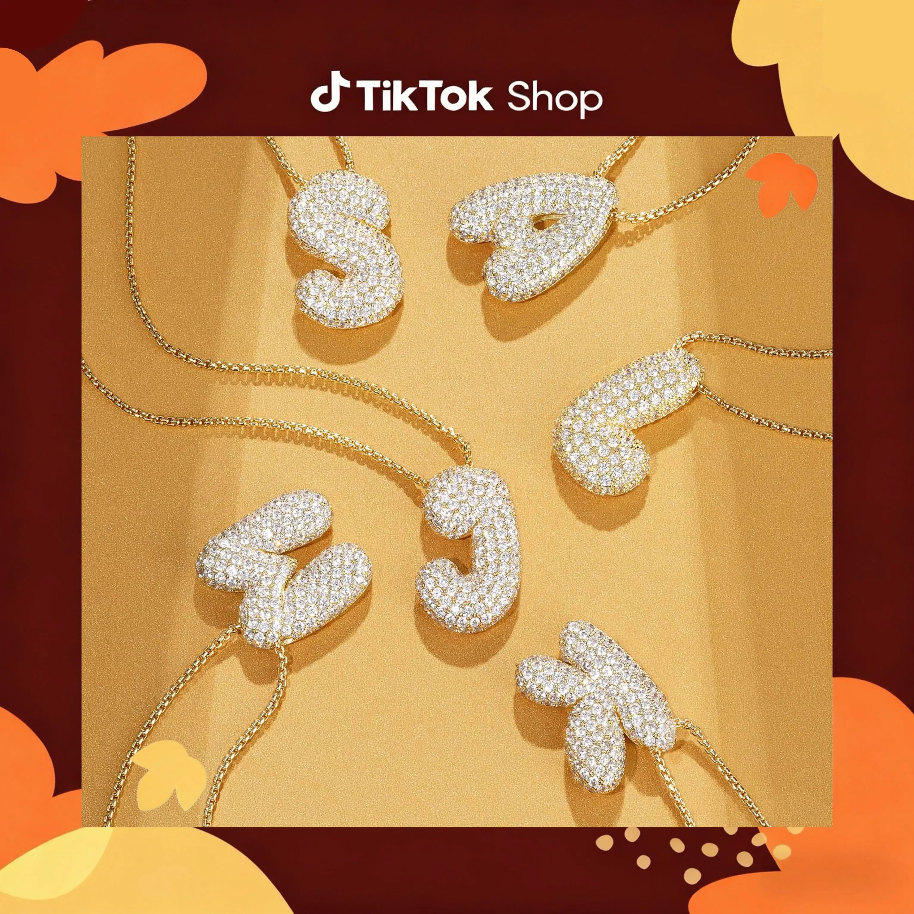 KissYan Bubble Letter Necklace, 14K Gold Plated Balloon Initial Pendant Box Chain Necklace Dainty Pave CZ Jewelry Gift for Women FallFreshness