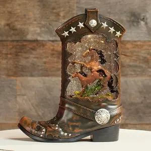 Cracker Barrel Boot Glitter Globe