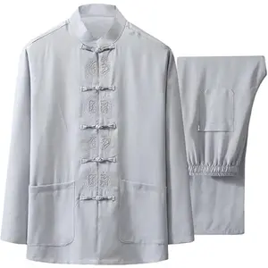 Tai Chi Uniform Shirt - Qi Gong Martial Arts Wing Chun Shaolin Kung Fu Shirt Training Cloths Apparel Clothing