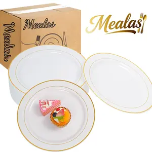 30-Piece Plastic Dinnerware Set, Premium Quality Plates, Elegant Plastic Plates, 10.25 Inch Dishes for Large Parties, Christmas, New Year, Weddings, Birthdays