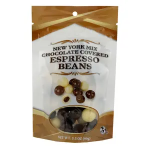 FirstChoiceCandy New York Mix Chocolate Covered Espresso Beans, Dark, Milk & White Chocolate, 3.5 oz Resealable Bag (PACK OF 3)