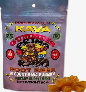 Kava Kava Gummies 25mg – Strong Noble Kava with 25mg Kavalactones for Calm & Relaxation – Fast-Acting Fiji Kava Root Extract – Root Beer Flavor – 15 Count