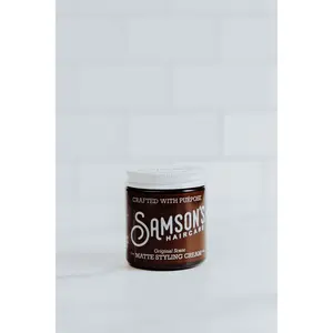 Samson's Matte Styling Cream for Effortless, Textured Hairstyles
