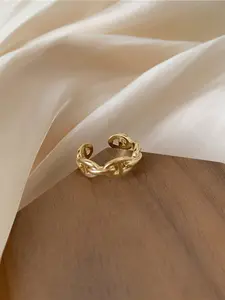 Adjustable Chain Twisted Ring, Vintage Style Open Design, Unisex Fashion Accessory, Perfect for Parties and Festivals, Adjustable Rings