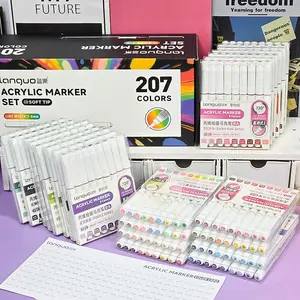 207 Colors Liquid Marker Set, Soft Tip Markers, Large Capacity, Multi-Material Drawing Tools, Back-To-School Season, Art Supplies
