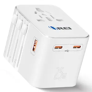 OREI 25W Universal Travel Adapter | 4-in-1 Fast Charging with USB-C & USB-A