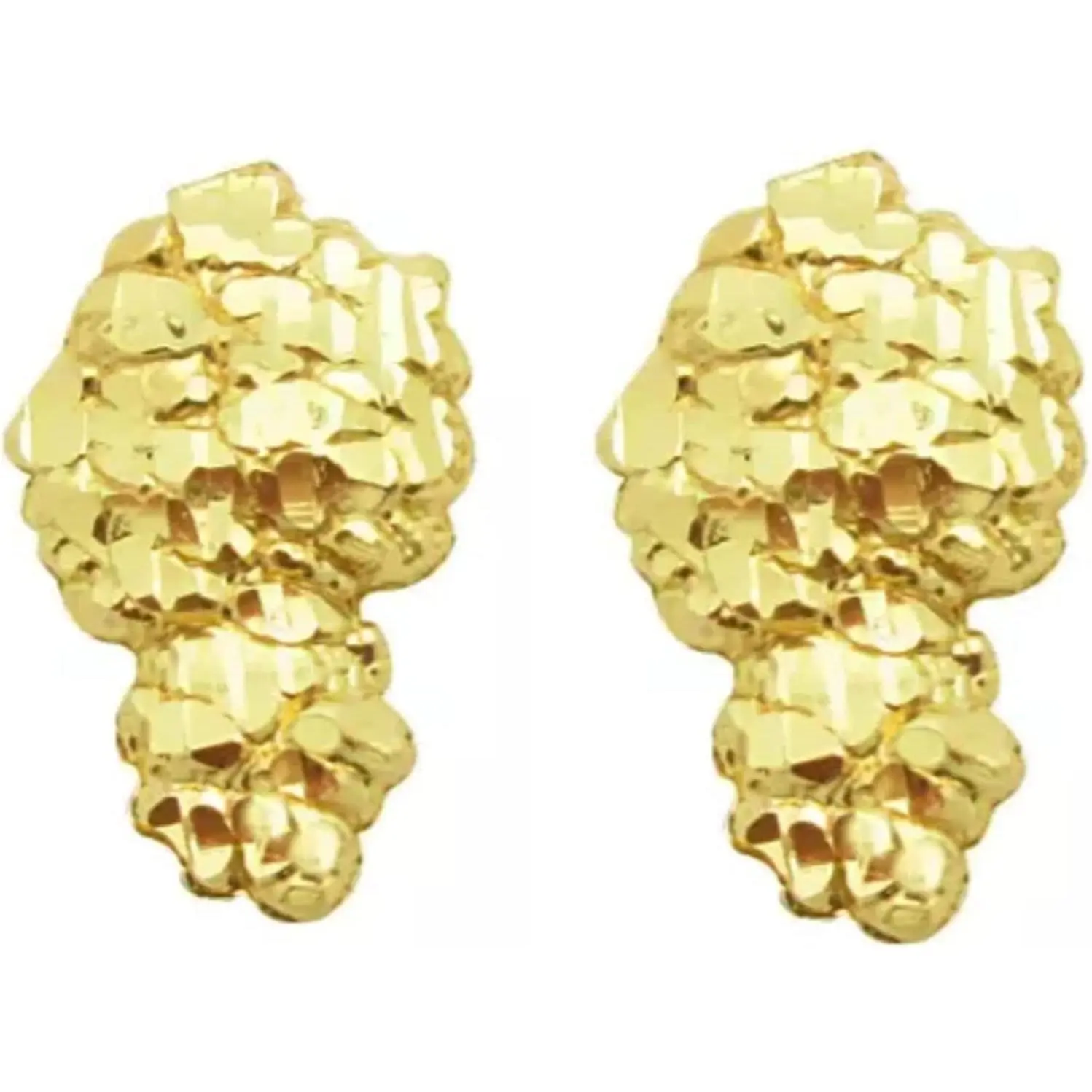 Gold Plated Nugget Stud Earrings for Everyday Wear