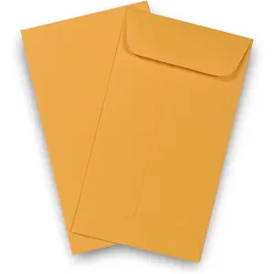 500 #6 Paper Coin Envelopes - Blank Small Envelopes for Coins, Receipts, Stamps, Small Parts Storage, 3-3/8” x 6” Cash Envelopes with Gummed Flap Gift Card Holder