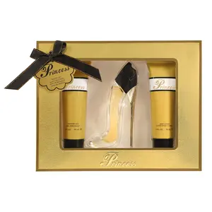Princess Gold High Heels Eau de Parfum Spray Perfume 50ml, Shower Gel and Body Lotion Gift Set for Women 90ml