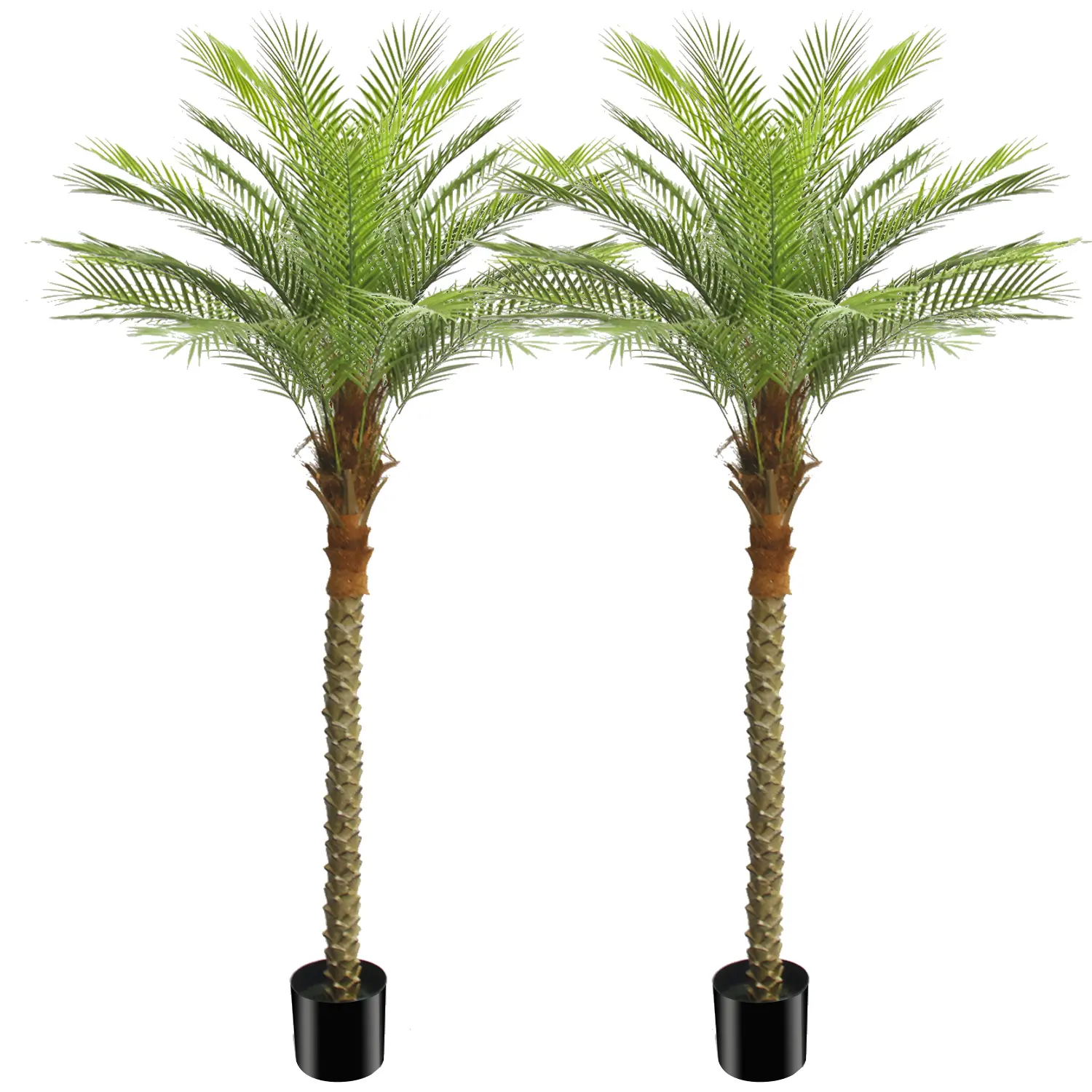 7FT Artificial Palm Trees Set of 2, Tropical Style Faux Palm for Indoor & Outdoor Home Decoration, Realistic Appearance Perfect for Courtyard and Terrace Decor