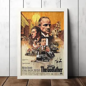 Vintage 1972 Godfather Movie Poster Unframed Wall Art For Retro Home Decor And Film Fan Collectibles