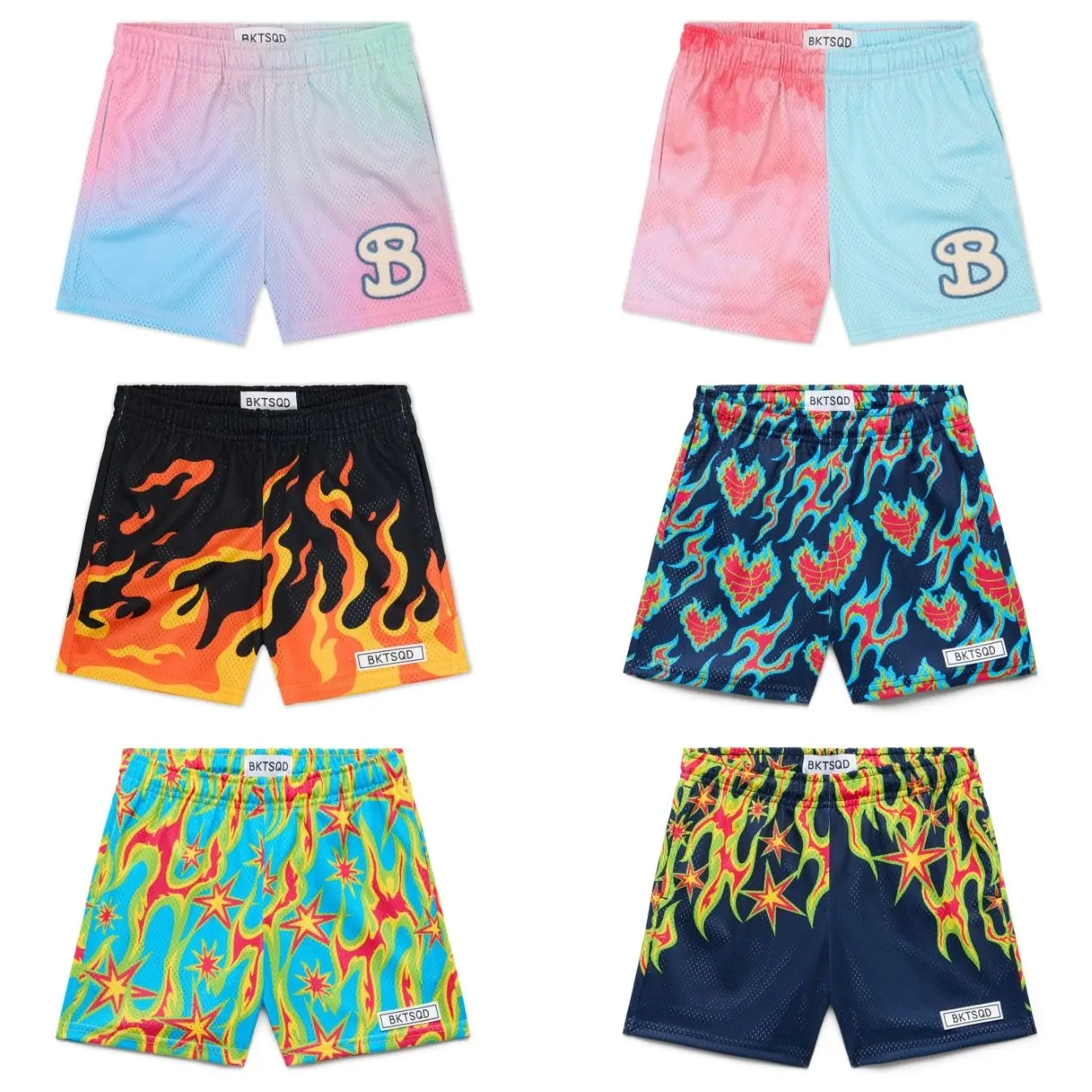 BUCKETSQUAD Mesh Shorts for Kids, Youth & Adults | Collection COTTON CANDY, Lightweight Breathable Casual Sportswear