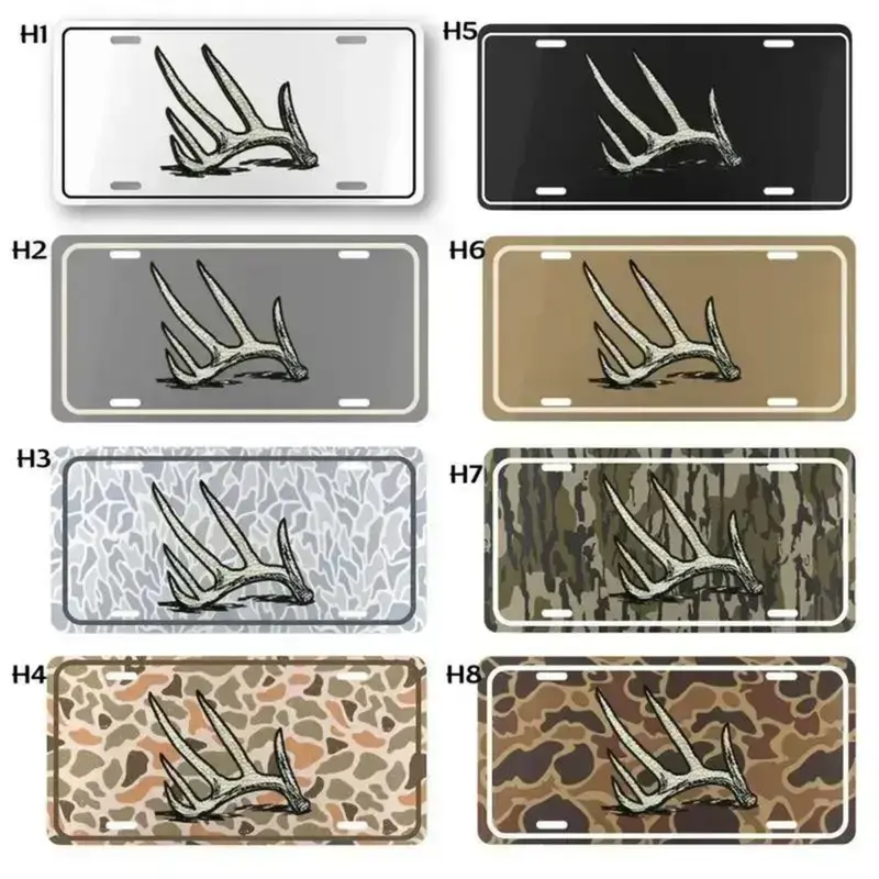 Antler Shed Camo License Plate Custom Camouflage Design for Car Truck Unique Vanity Plate for Hunter