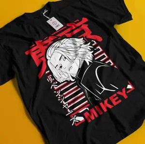 Women's Casual Fitted Short-Sleeve Cotton Basic Round Neck Lady Top, Tokyo Revengers 3 Titans Arc Santen Senso Hen Anime Shirt with Mikey Takemichi Brotherhood Print