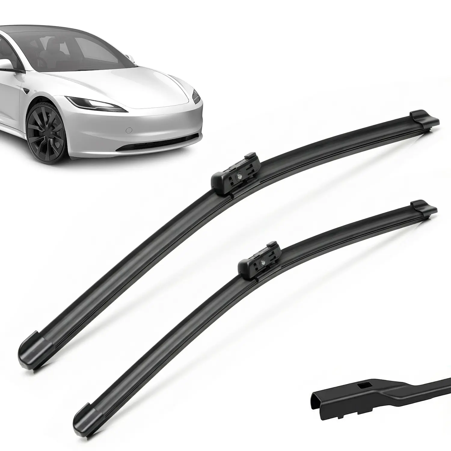 Windshield Wiper Blades for Pinch Tab & J-Hook Wiper Arms, Zero Noise Zero Streaks, Automotive Replacement Windshield Wipers, OEM Quality Car Wiper Blades (Pack of 2)