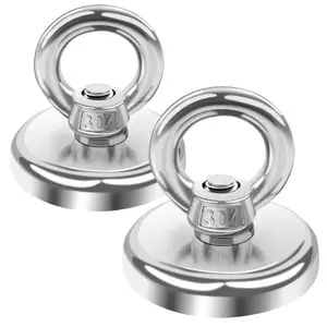 2pcs Heavy-Duty Magnetic Fishing Kit, Pulling Strong Magnet for Deep Sea and River Metal Catching, Durable Design for Enhanced Performance