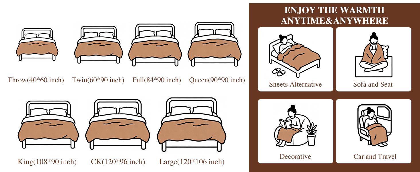 Shilucheng Flannel Fleece Blanket Solid Color Plush Cozy Bed Blanket & Throw Lightweight All Season Double Sided Reversible Soft Blanket for Sofa Bed Bedroom Travel