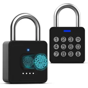 Smart Fingerprint Combination Padlock Waterproof for Outdoor Gate Fence Shed Storage Gym Locker School