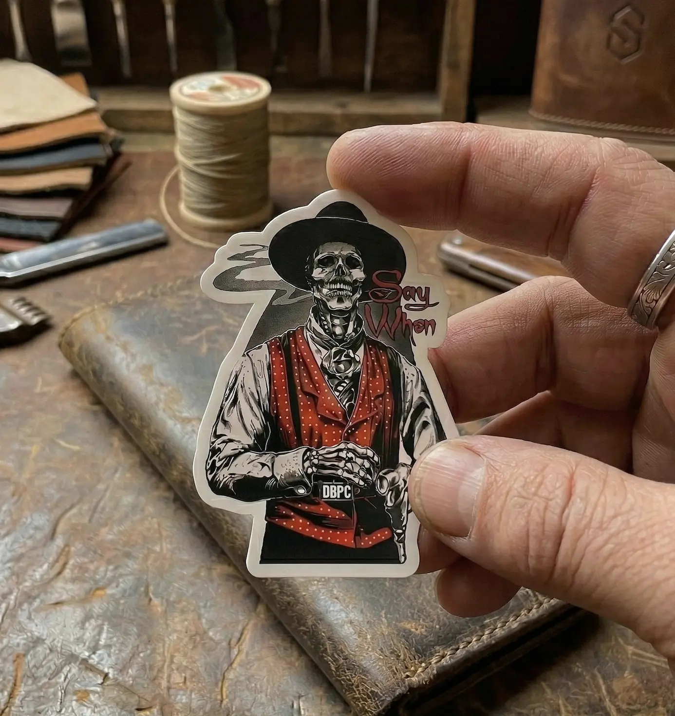Doc holliday Sticker, say when, i'll be you huckleberry, USA, wild wild west Sticker, Laptop Water Bottle Decal Sticker