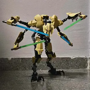183pcs KSZ714 Star Action Figure Assembly Toy Anime Robot Grievous With Lightsaber Hilt Combat Weapon Model Building Blocks Gift