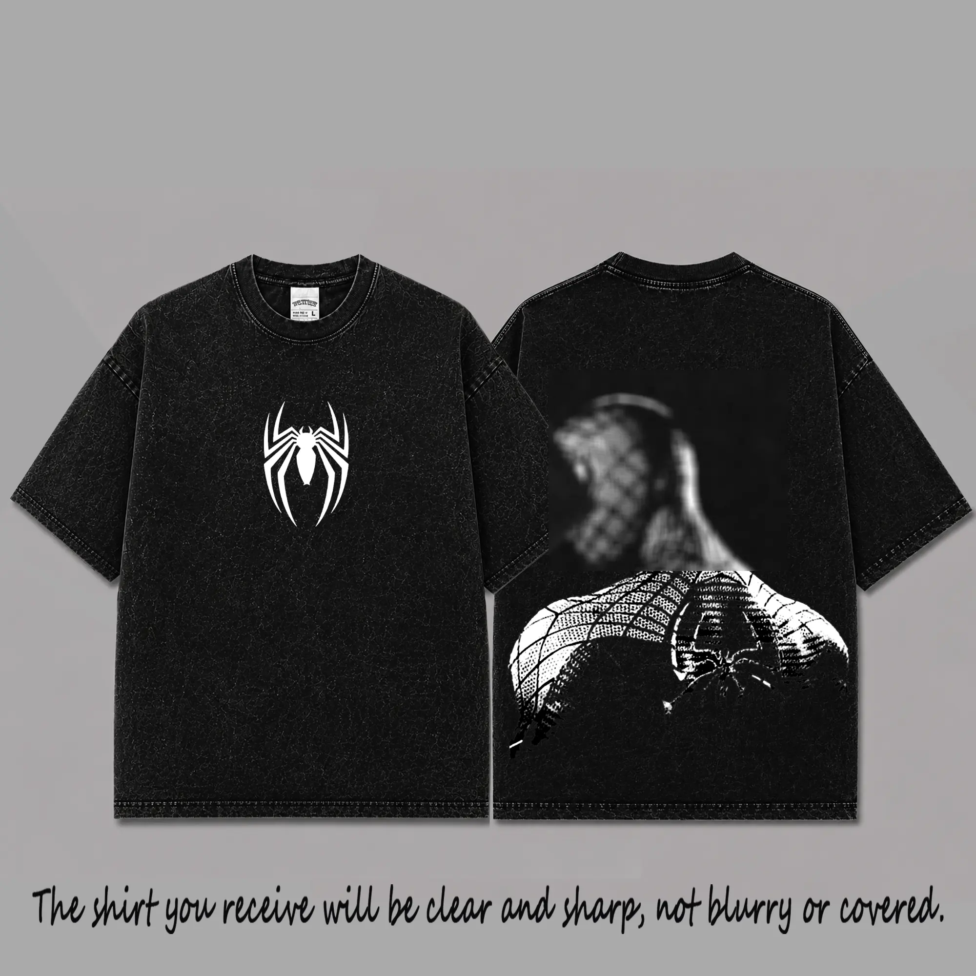 Spidey Inspired Oversized Black Graphic T-Shirt, Vintage Movie Actor Fan Tee, The Prowler Shirt, Y2K Comic Style Streetwear Top, Black Cotton Unisex Tee, Retro Superhero Inspired Shirt, Gift for Movie Fans