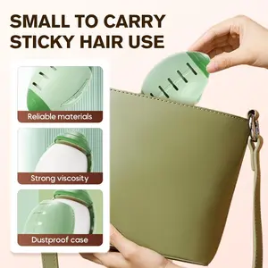 Washable lint roller, portable and reusable lint roller, washable reusable lint roller, travel mini lint roller for lint/hair and clothes (new green)