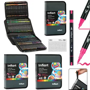 Dual-Ended Marker Pen Set, Multiple Sizes, Non-Transparent Layering, CD Cloth Bag, Watercolor Pens, DIY Hand Drawing, Graffiti Pens
